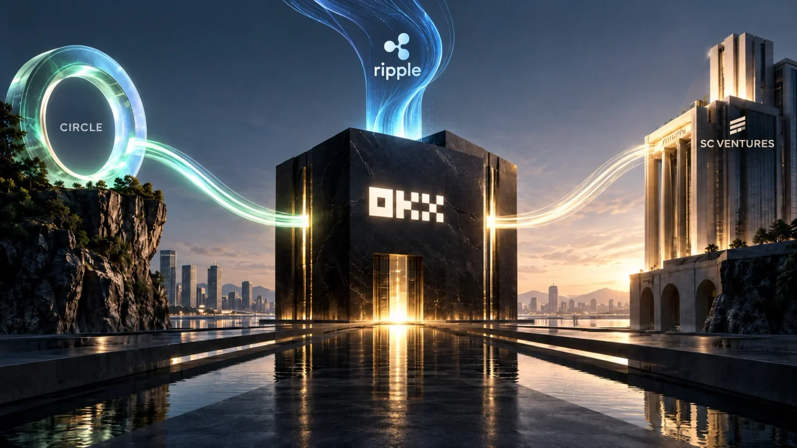 OKX connected to Circle, Ripple and SC Ventures in an illustration about the new investment.