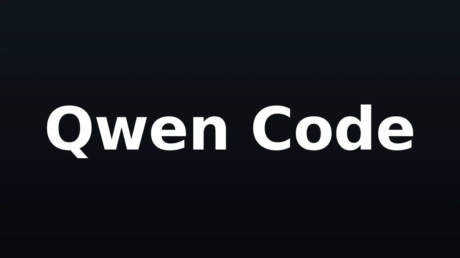 Wordmark Qwen Code em branco sobre fundo escuro gradiente