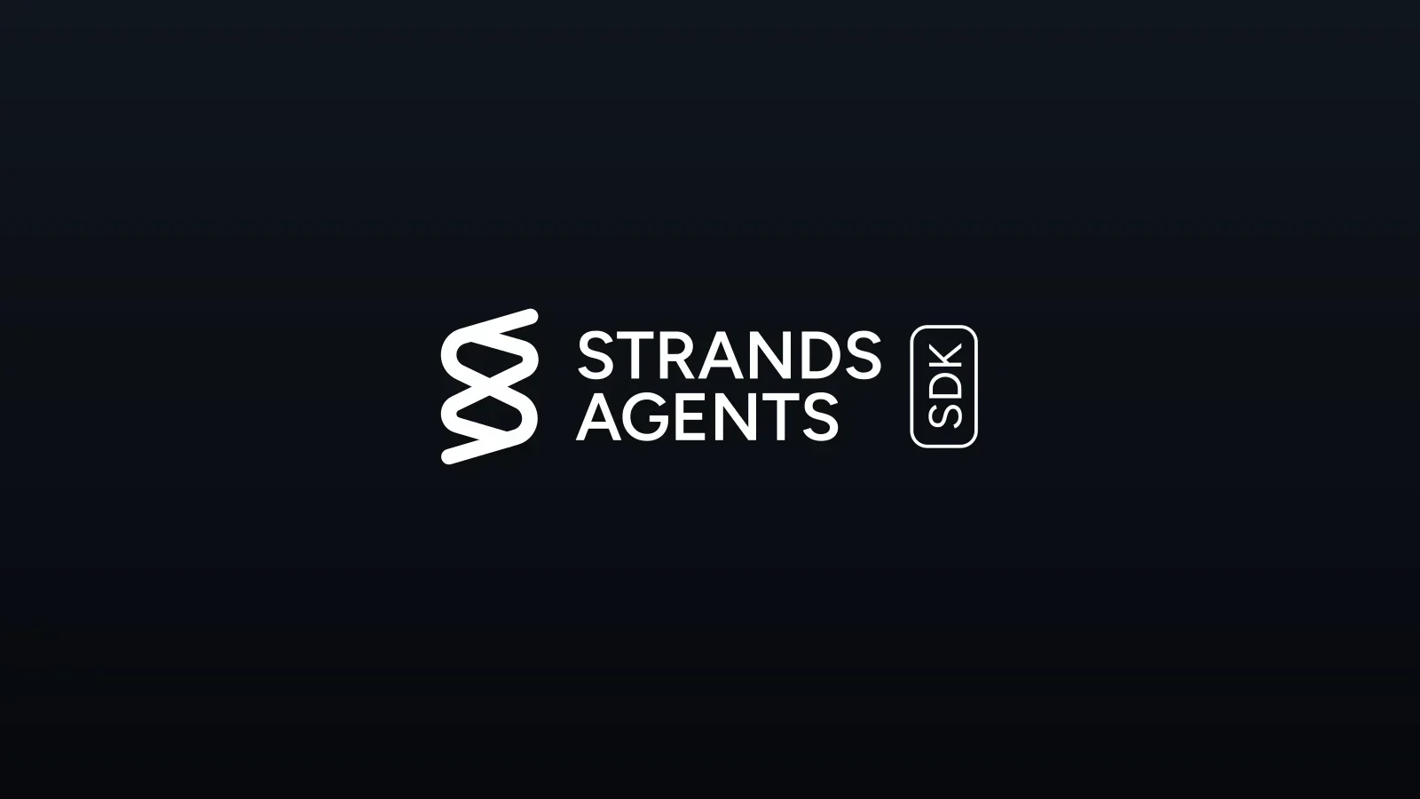 Marca do Strands Agents em branco sobre fundo escuro gradiente
