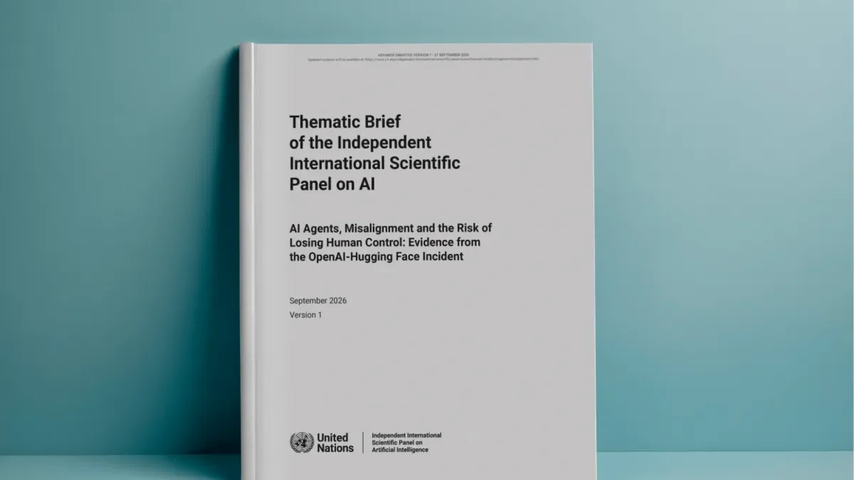 UN scientific panel examines AI agent misalignment and loss-of-control risks following the OpenAI–Hugging Face incident.