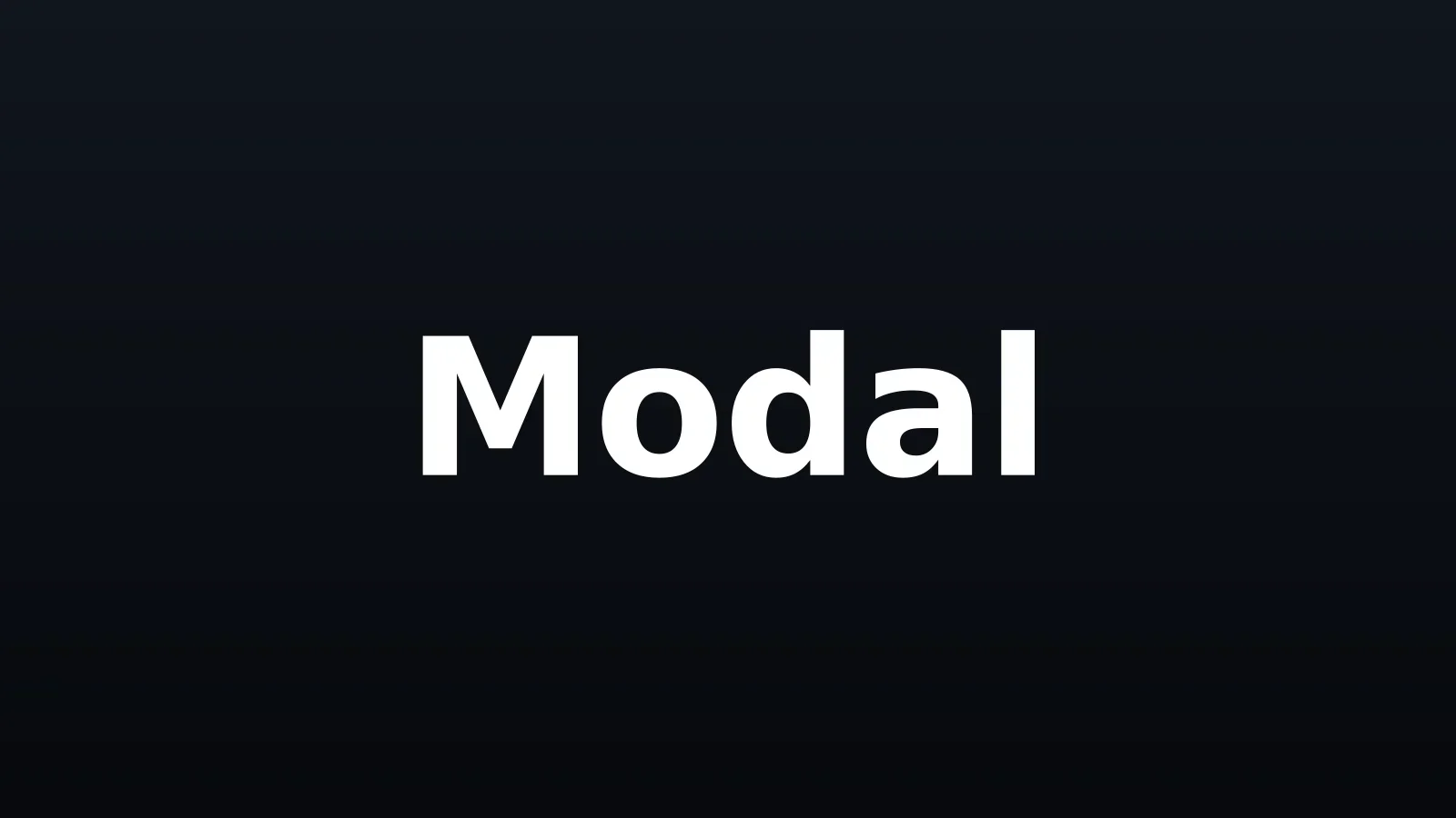 Marca Modal em branco sobre fundo escuro com gradiente suave, composição centralizada e minimalista