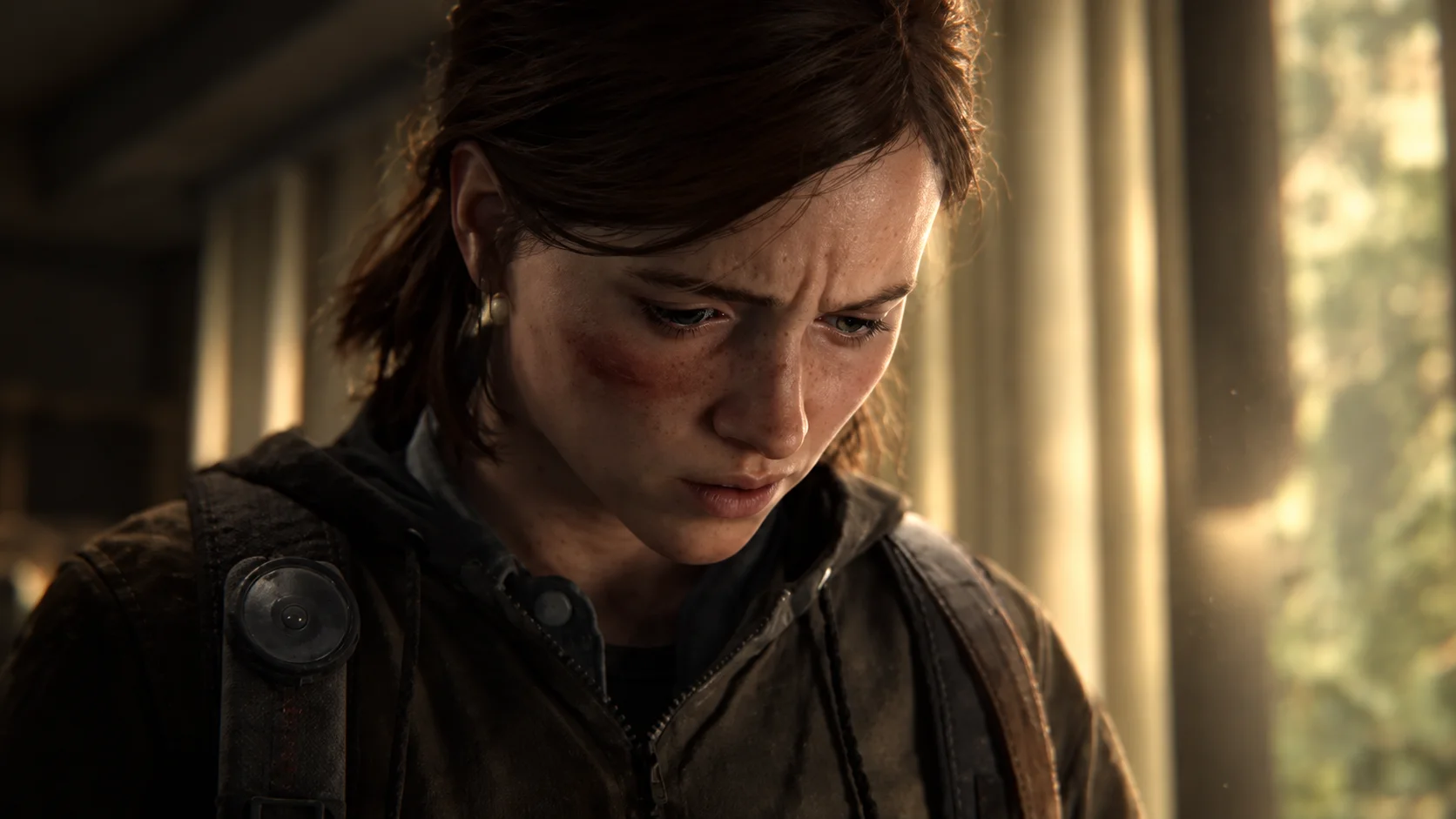 Ellie in a scene from The Last of Us Part II Remastered.