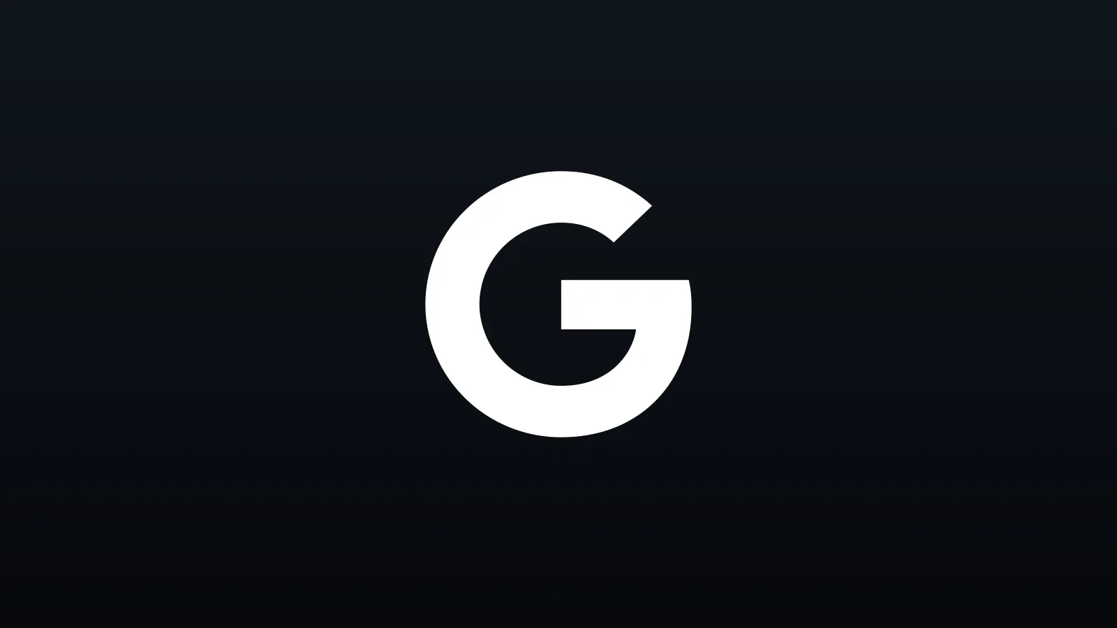 Símbolo do Google em branco sobre fundo escuro gradiente