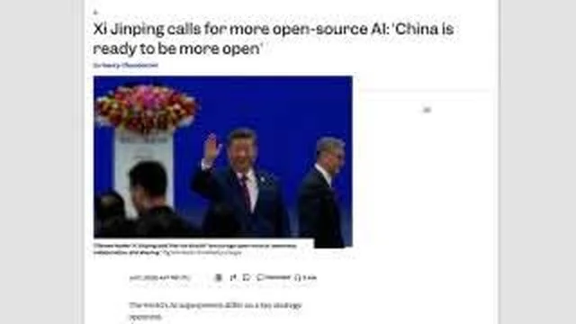News about Xi Jinping advocating open-source AI