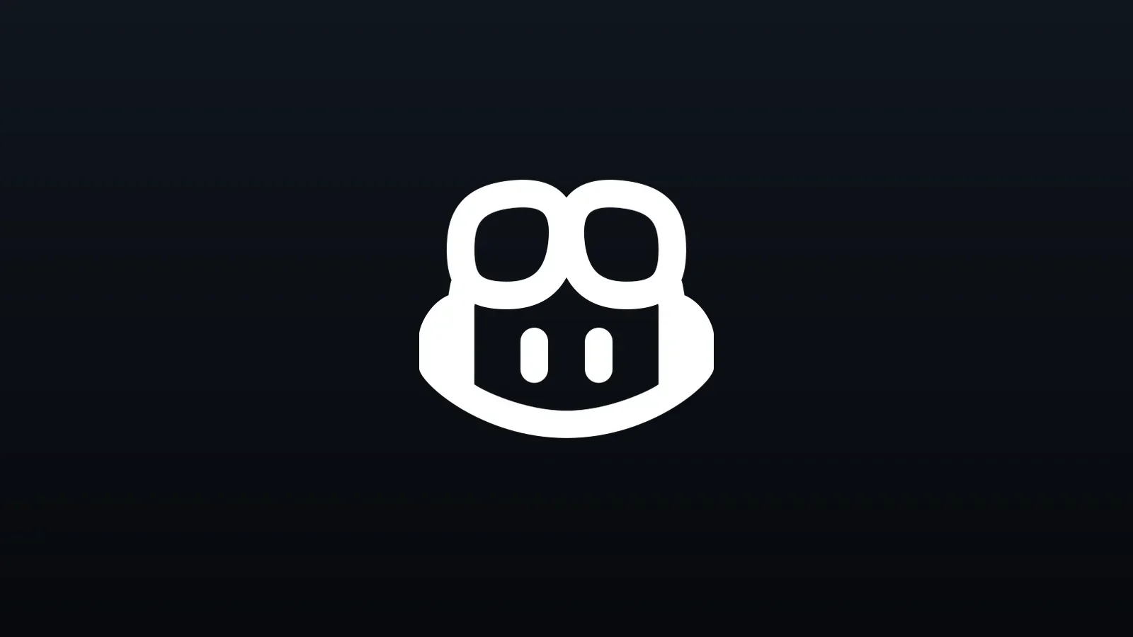 Símbolo do GitHub Copilot em branco sobre fundo escuro gradiente