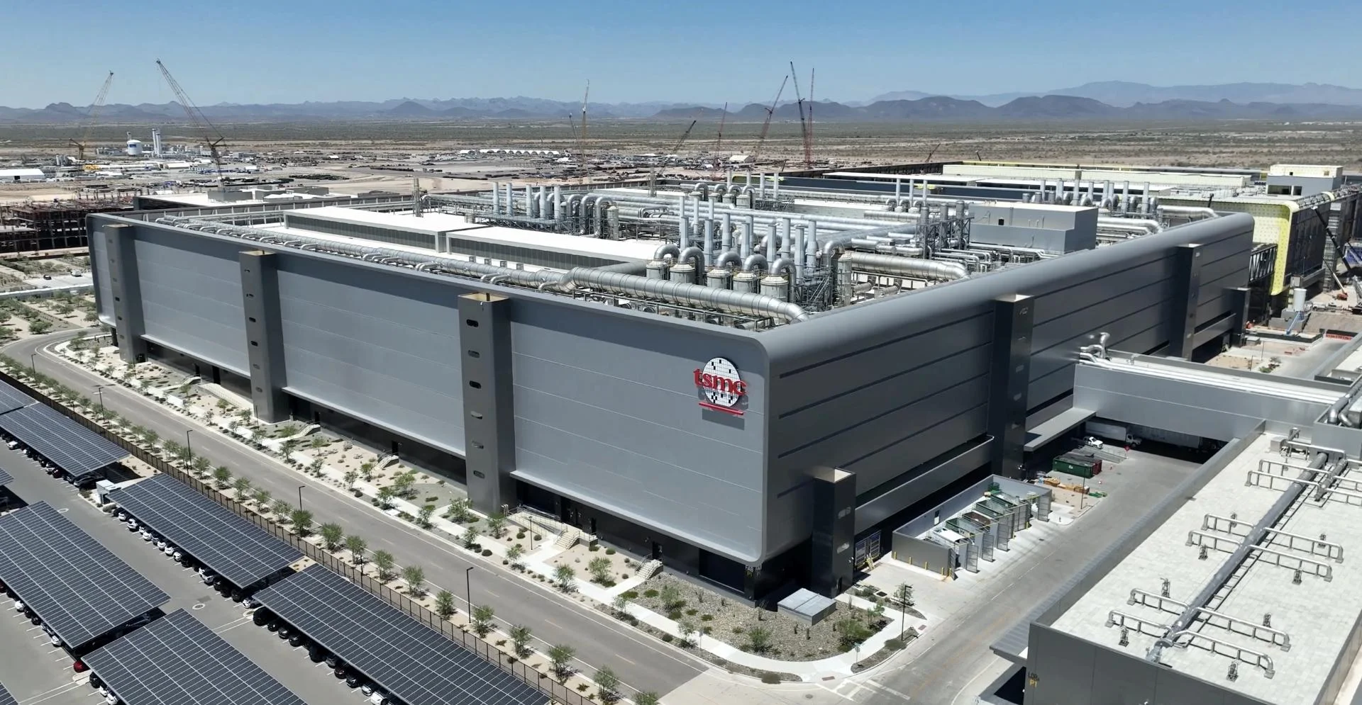 TSMC's semiconductor manufacturing complex in Arizona, where the company is expanding advanced chip production.