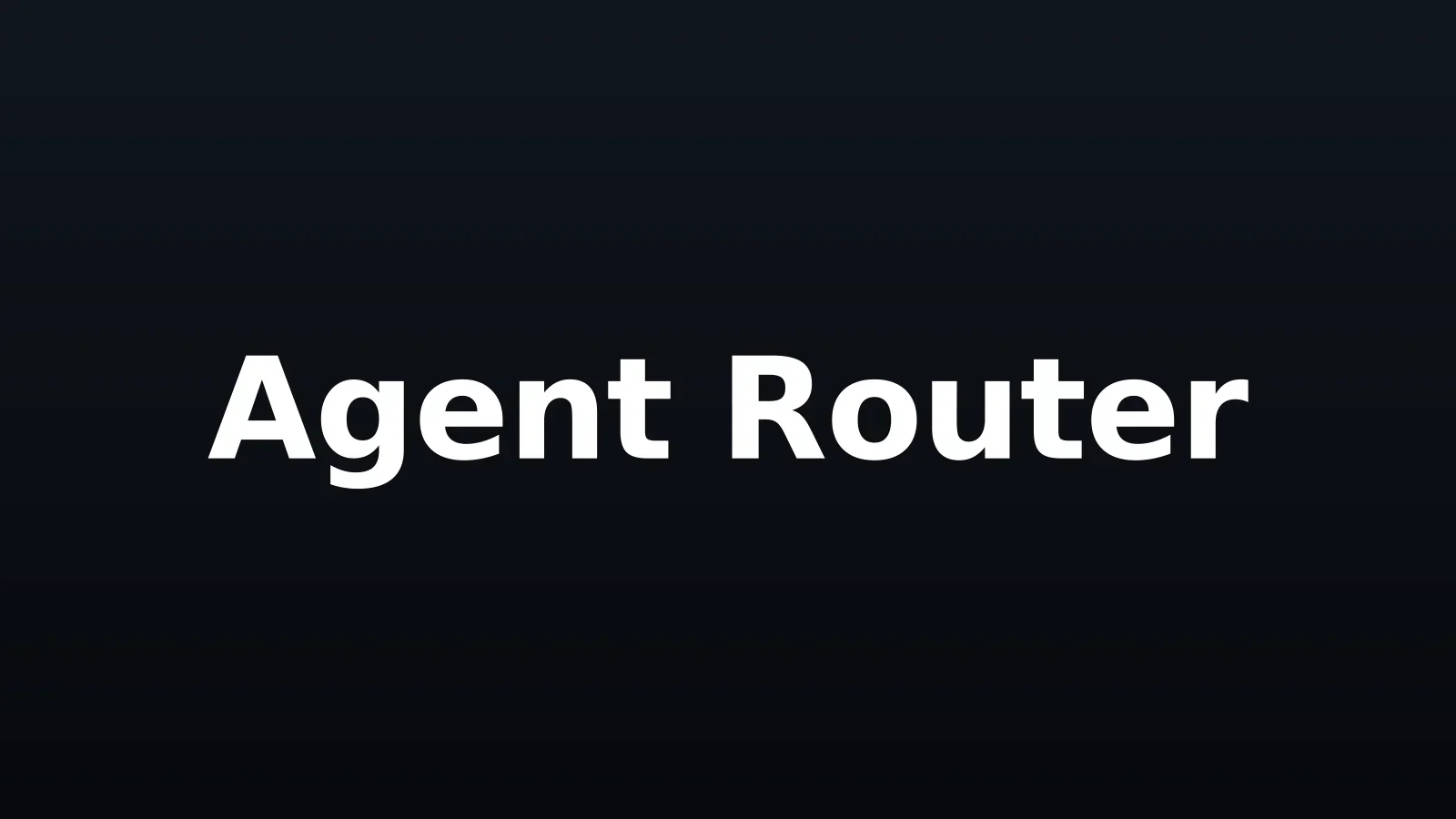 Wordmark Agent Router em branco sobre fundo escuro gradiente