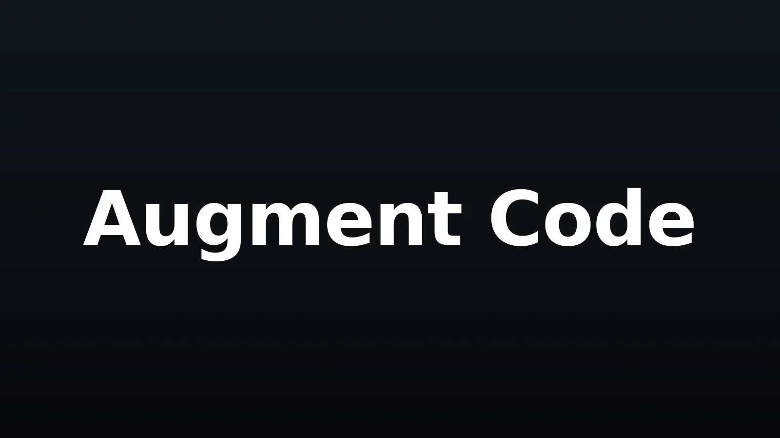 Wordmark Augment Code em branco sobre fundo escuro gradiente