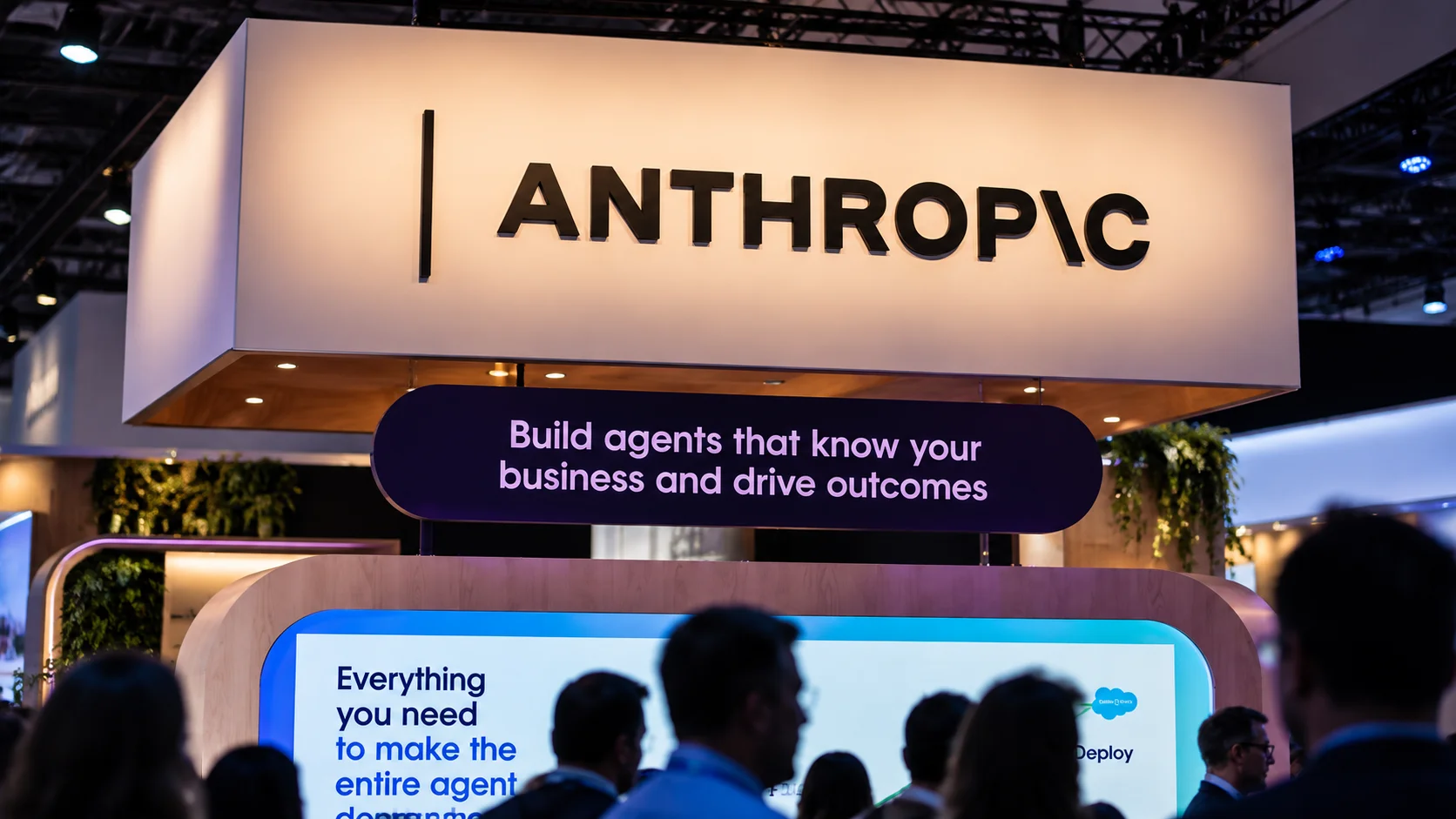 Anthropic booth at a technology conference.