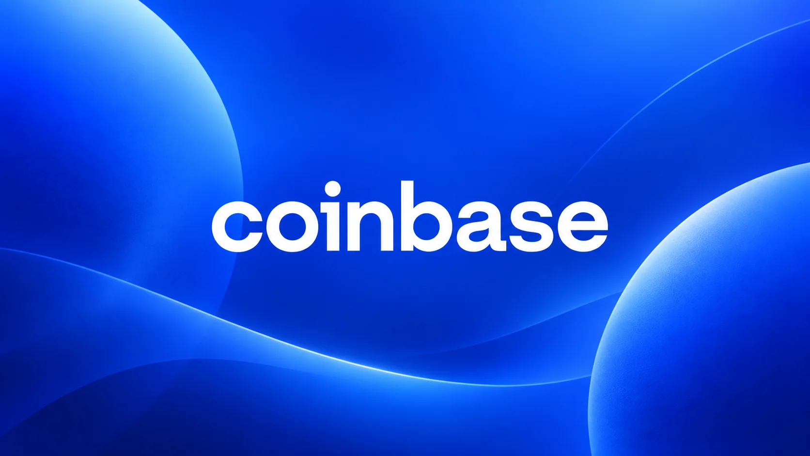 Coinbase logo over an abstract blue background, representing the partnership with Moov to bring payments and settlement with stablecoins to financial institutions in the United States.
