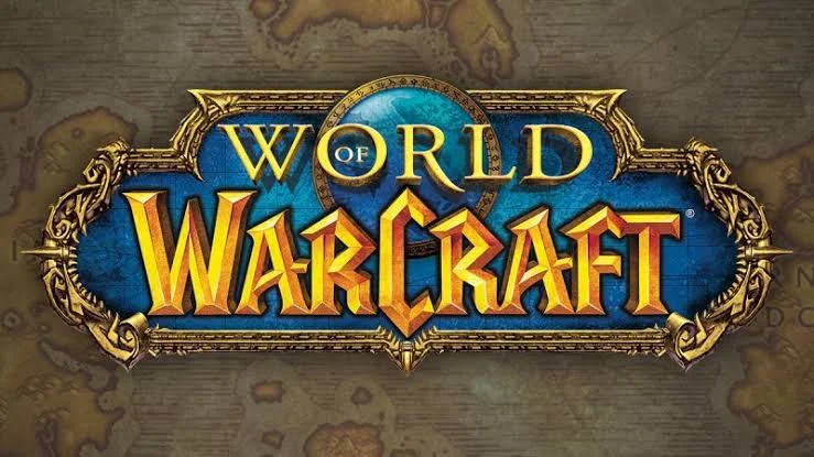 World of Warcraft logo displayed over a fantasy-style map background.
