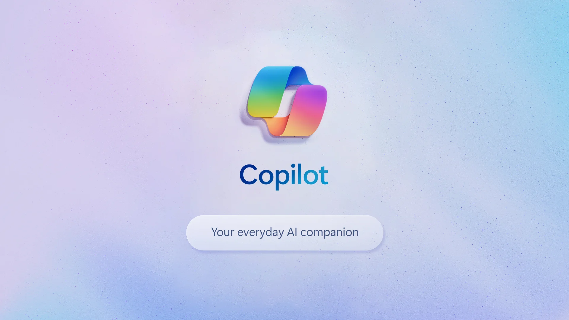 Colorful Microsoft Copilot logo on a light background, accompanied by the name “Copilot” and the phrase “Your everyday AI companion”.