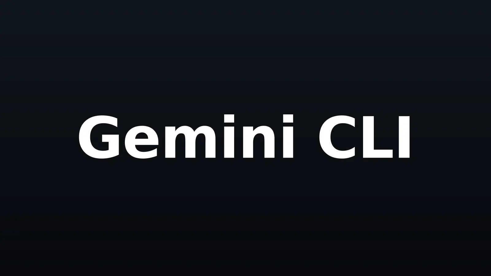 Wordmark Gemini CLI em branco sobre fundo escuro gradiente