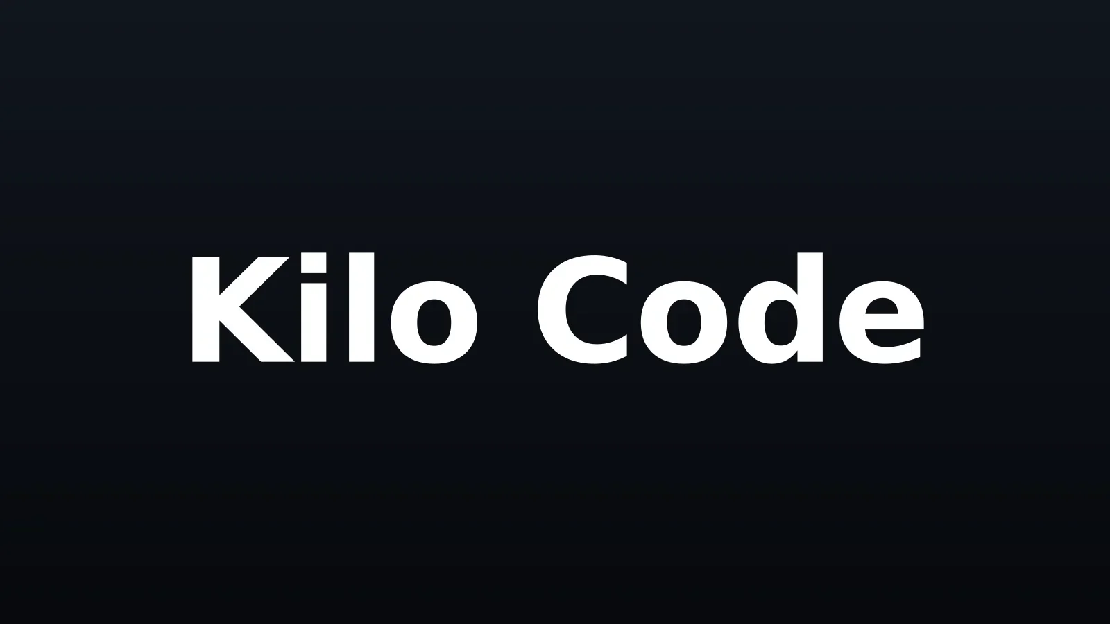Wordmark Kilo Code em branco sobre fundo escuro gradiente