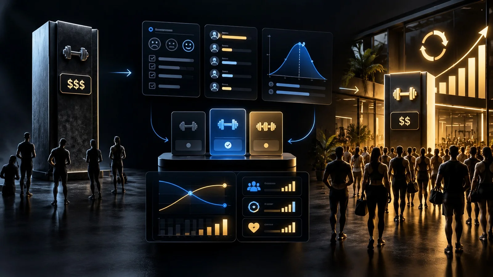 Pricing research connecting a higher-priced fitness offer to a lower-priced package and a larger paying audience.