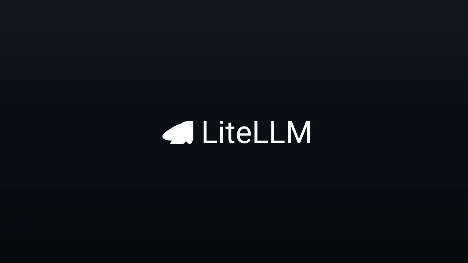 Marca branca do LiteLLM centralizada em fundo escuro com gradiente sutil