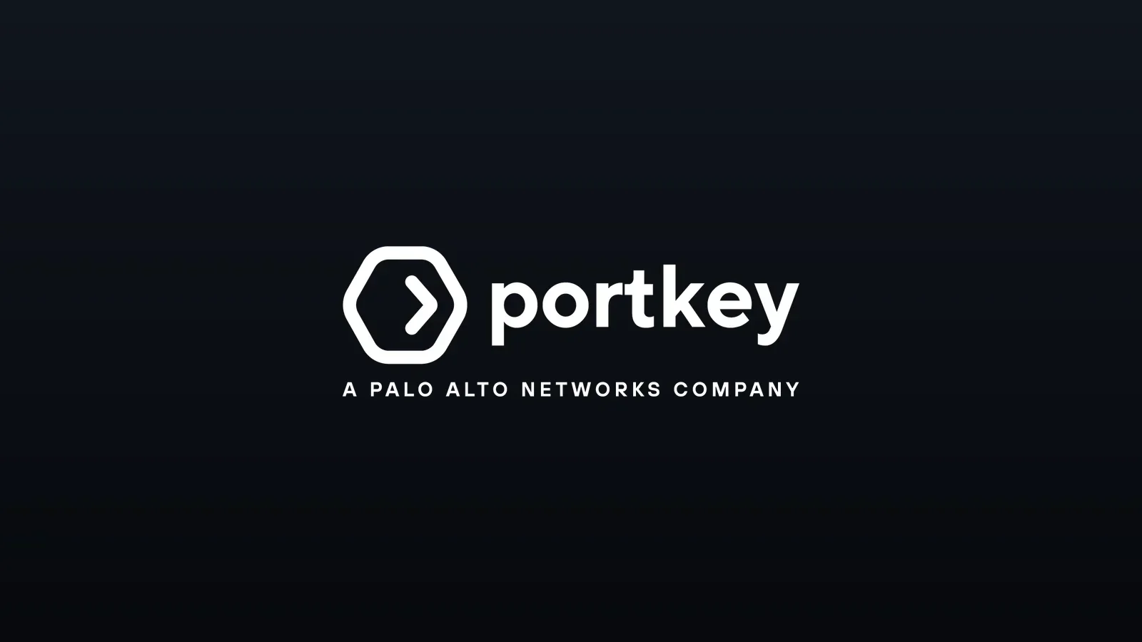 Marca branca do Portkey centralizada em fundo escuro com gradiente sutil