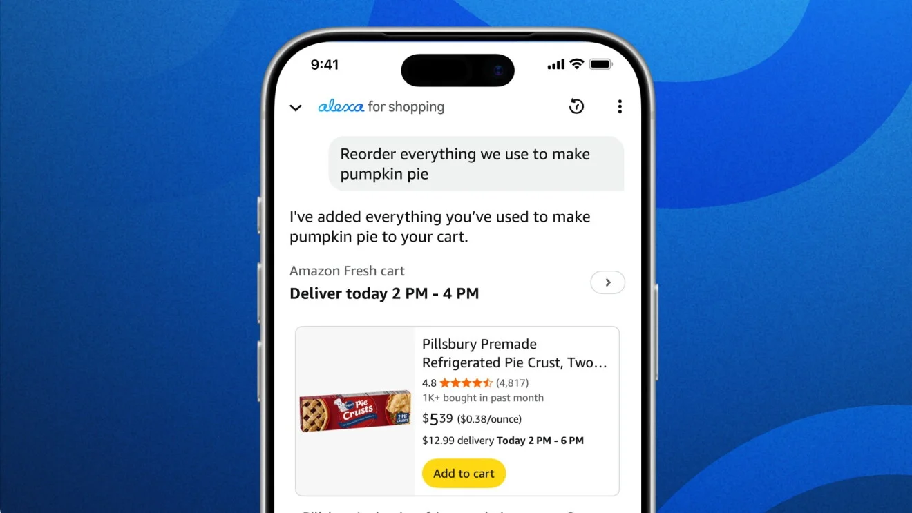 Alexa for Shopping integra recomendações e ações de compra diretamente ao aplicativo da Amazon. Crédito: Amazon