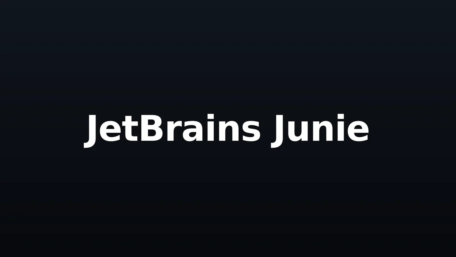 Wordmark JetBrains Junie en blanco sobre fondo oscuro degradado