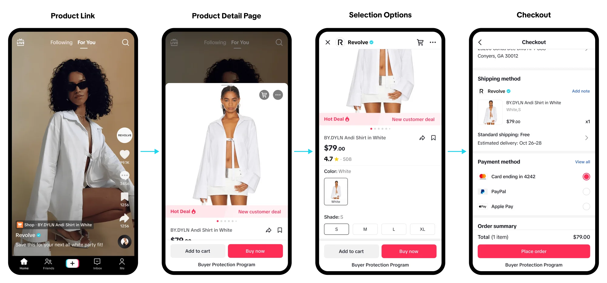 A jornada de compra do TikTok avança da descoberta para o checkout sem sair do aplicativo.