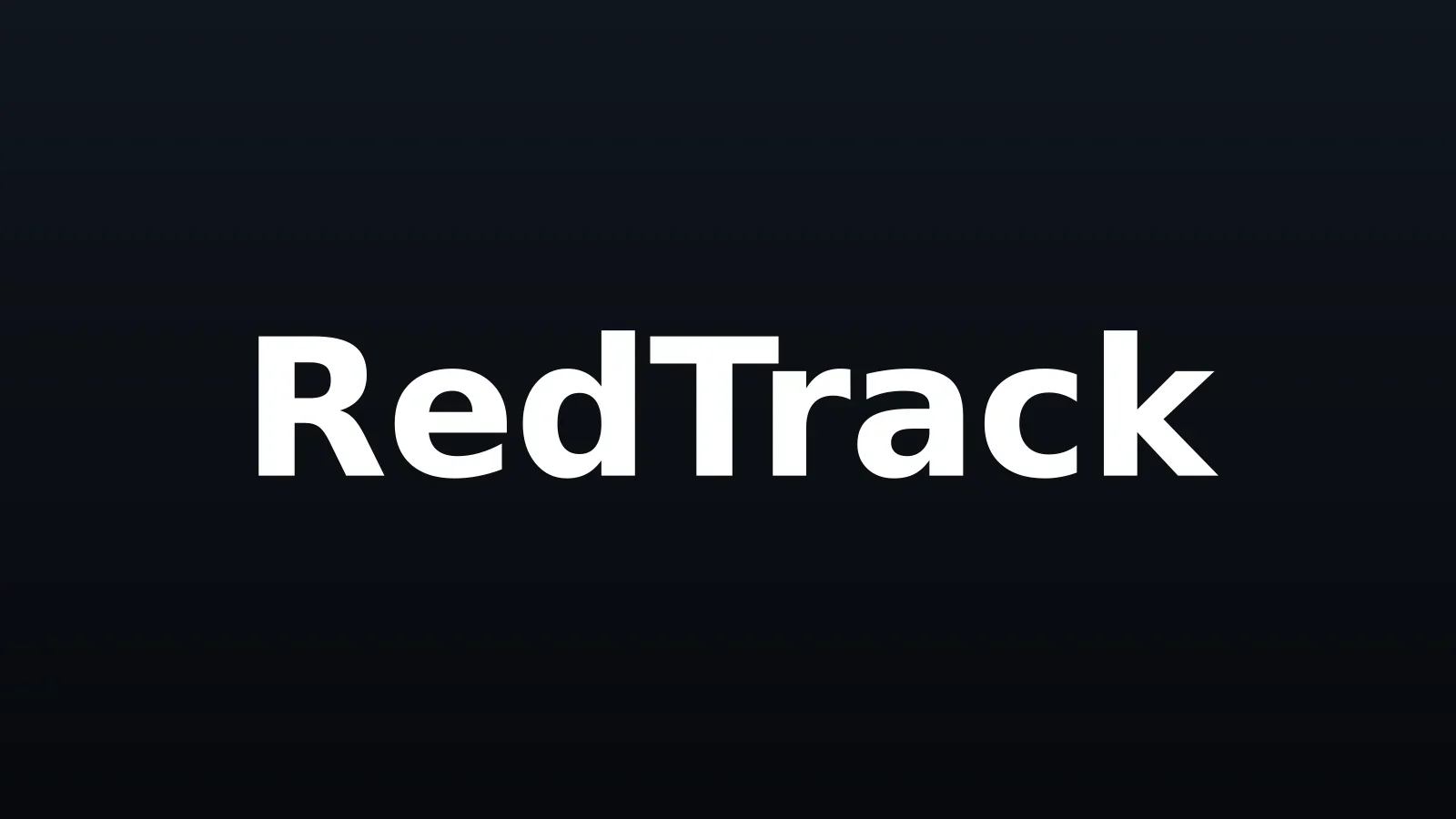 RedTrack wordmark in white centered on a dark background with a vertical gradient