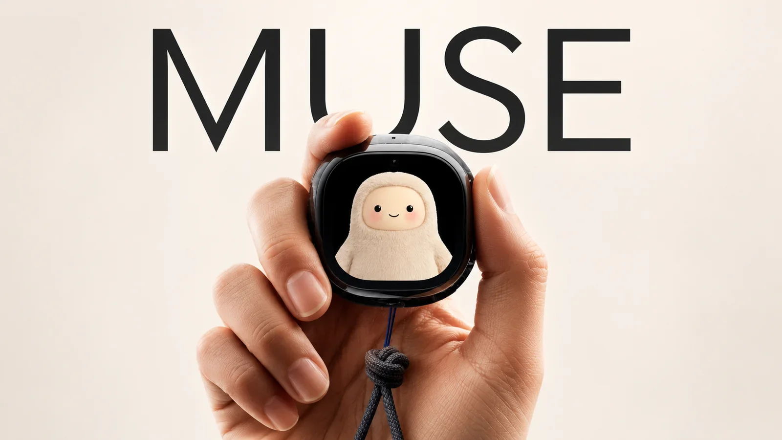 Device with Muse displayed on the screen, held by a hand.